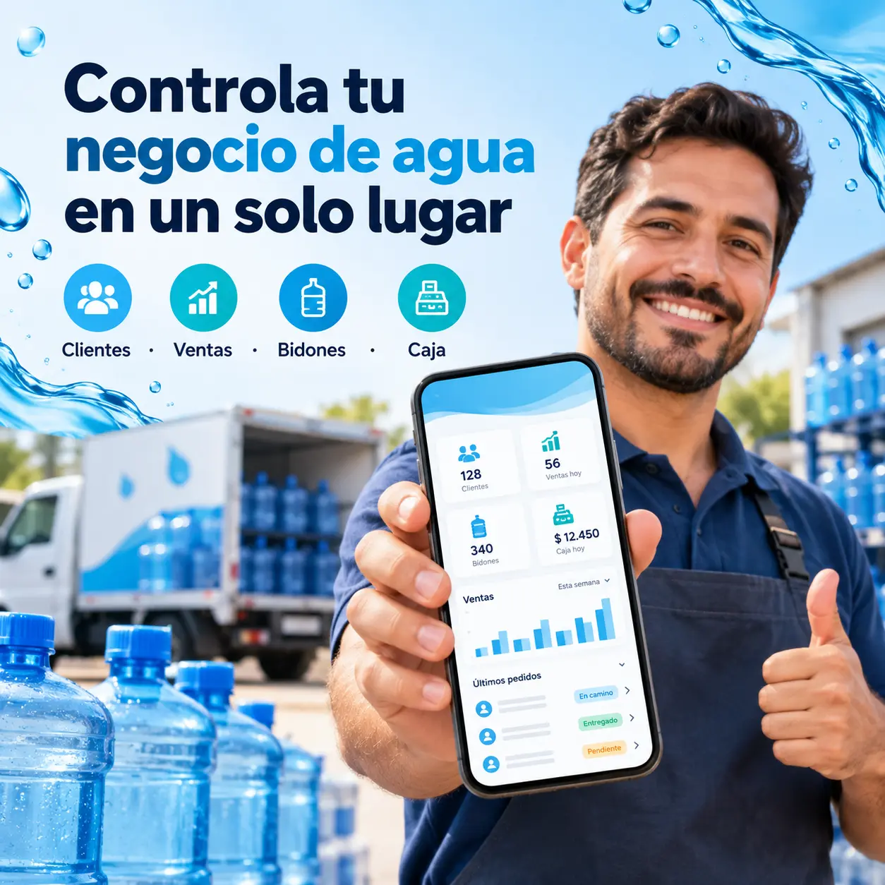 Gestiona todo tu negocio de agua